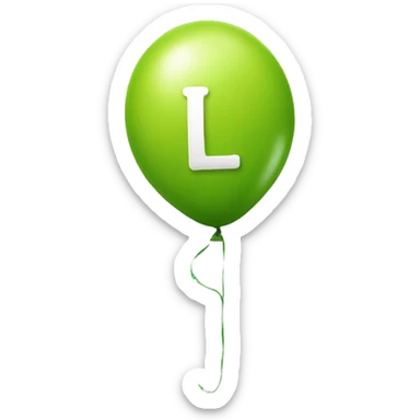 The letter "L" in the form of a balloon sticker