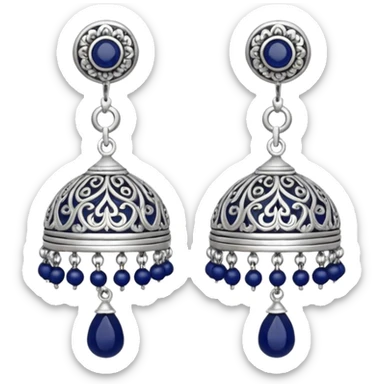 Jhumka silver colour sticker