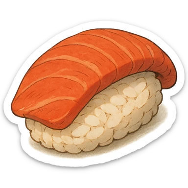 nigiri sushi, ghibli style sticker