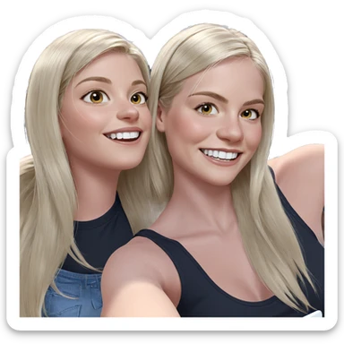 blonde girls smiling together sticker