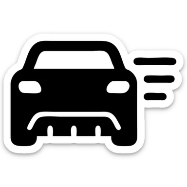 modern car diffuser in action with speed lines solid filled icon sticker