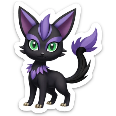 Meloetta-Purrloin-Nargacuga-Noibat-Pokémon-Fakémon-fusion-hybrid-creature sticker