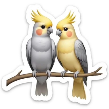 two cockatiels sticker