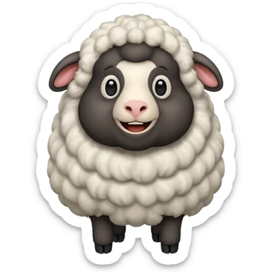 Oveja negra de cuerpo entero riendose sticker