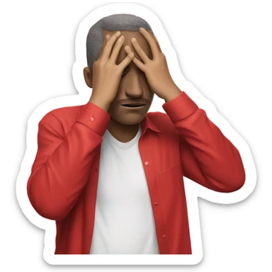 Face palm man emoji wearing a shirt that says supreme inside of a red rectangle  sticker