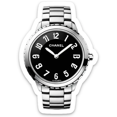 modern designer watch with Chanel logo sticker