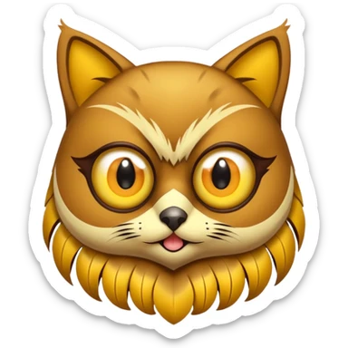Buho gato defradado de amarillo y marron sticker