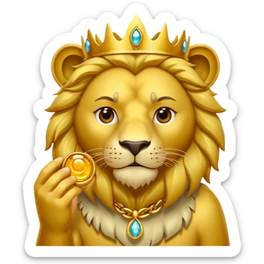Un león picando el ojo sticker