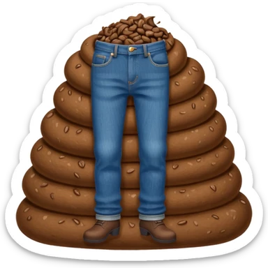 poop with jeans on sticker