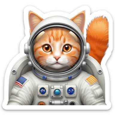Russian Cat astronaut in space sticker