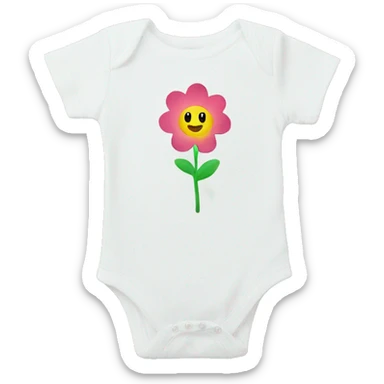 Baby onesie with flower on the front  sticker