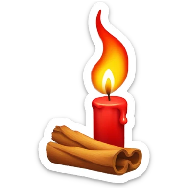 Burning red candle  sticker