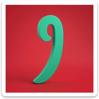 dark green exclamation mark, volumetric, minimalist, no faces or emojis sticker