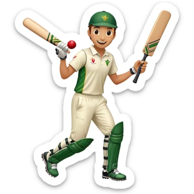 cricket player jumping in celebration sticker