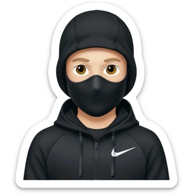 White person wearing a Nike Tex with hood and ski mask co all black and https://encrypted-tbn0.gstatic.com/images?q=tbn:ANd9GcTQEV3H5Fpq8Dp-ki2RTwgbdHqMsKZzDtarA9ywqiFzKVKjxdLc5Fq9yDOax7-XC4trueI2pFuItpqM_TVrGODdDG5la_rbm9lB8utSLKXm&s=10 sticker