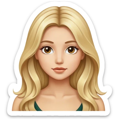 Blonde balayage long hair women sticker