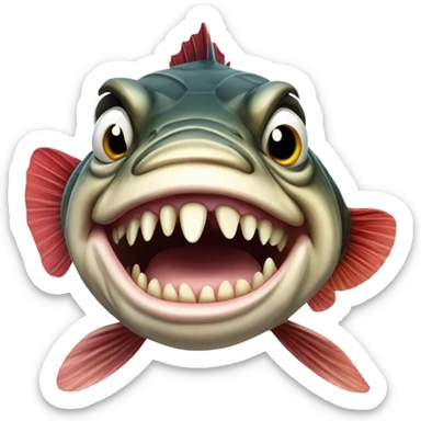 Grimacing Bass face sticker