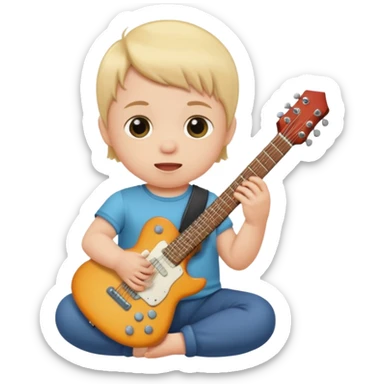 guitar rock baby sticker
