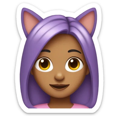 Girl Julia with cat ears sticker