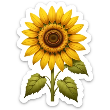 sunflower emoji with some petals wilting and drooping, showing signs of fading and decay, still recognizable as sunflower sticker