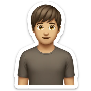 boy short brown hair with bang sticker
