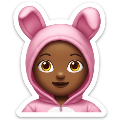 Hello kitty Wearing a pink bunny onesie  sticker