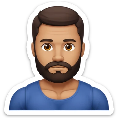 muscular bearded man sticker