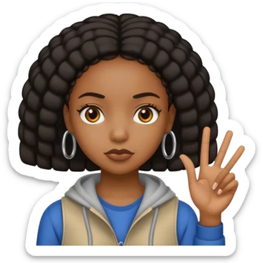 A black girl with streetware style say no sticker