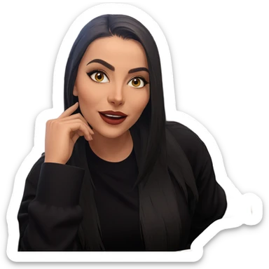 girl in restaurant looking forward sticker