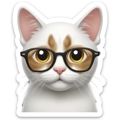 Cat with glasses  sticker