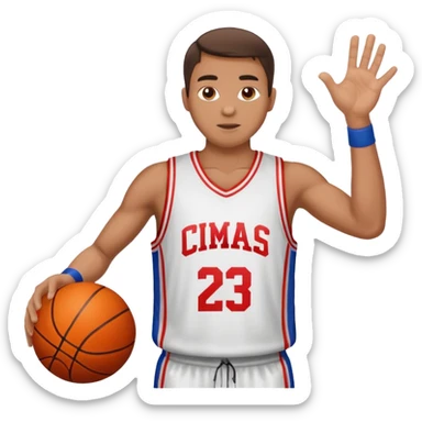 A man with a basketball, shooting it sticker