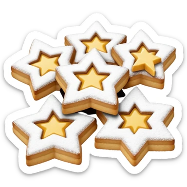 Linzer cookies with a star in the center sticker