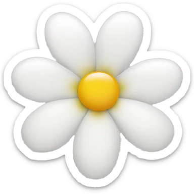 White flower with eleven petals sticker