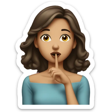 Brunnette girl blowing kiss sticker