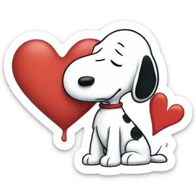 Broken heart snoopy sticker
