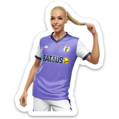 smiling boy in soccer uniform sticker