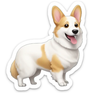 Table tennis white corgi sticker