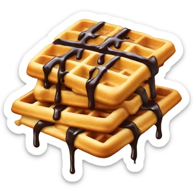Waffle with chocolate drizzle  sticker
