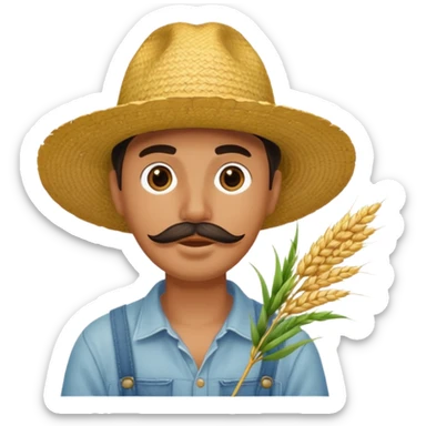 Campechano con una ramita de trigo en la boca sticker