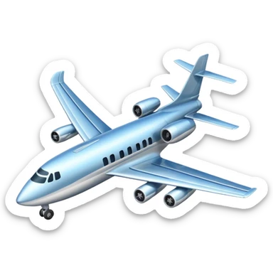 A plane which is flying in left direction sticker