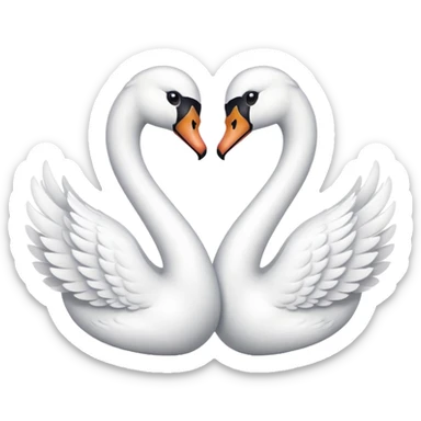 Two swan making a heart 💗 emoji sticker