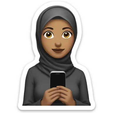 Hijabi girl holding  anki remote in one hand  sticker