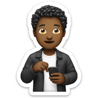 person holding a phone sticker