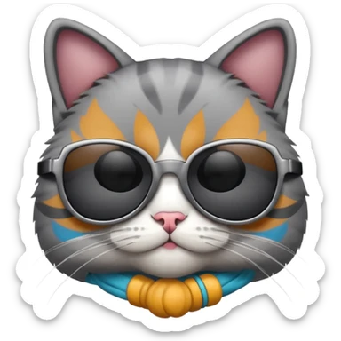 Cat with sunglasses sticker