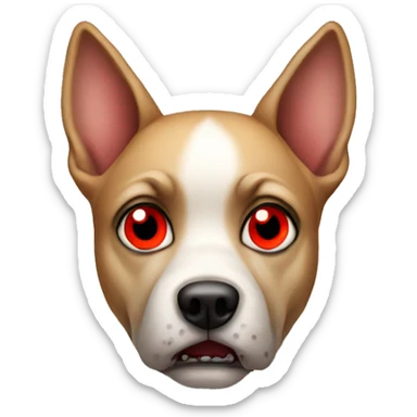 scary dog with red eyes sticker