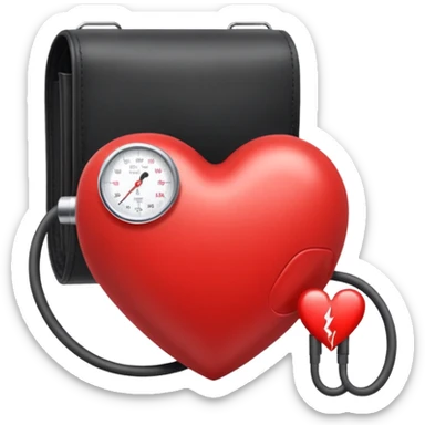 heart with blood pressure cuff sticker