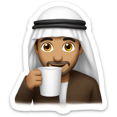 Arab guy drinking coffee  sticker