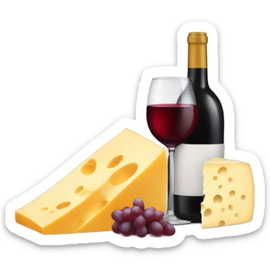 Wine and cheese  sticker