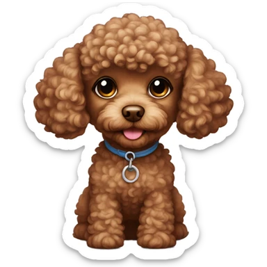 Brown toy poodle pup  sticker
