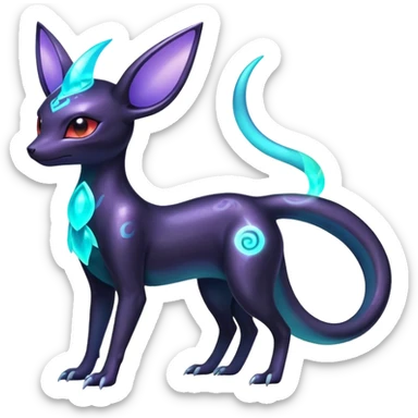 Shiny Ethereal Celestial Salandit-Umbreon-Espeon-Hybrid (Full body) sticker